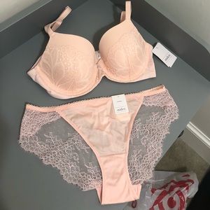 Lacey Pink Auden Bra and Panty Set